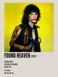 minimal aesthetic polaroid album poster for found heaven by conan gray