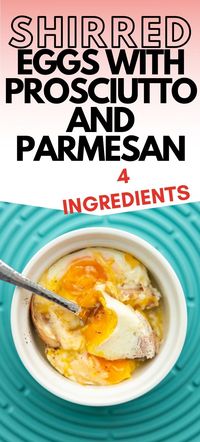 Shirred Eggs is the perfect breakfast, brunch, or light meal for one! All you need is 4 basic ingredients for this delicious baked eggs recipe. Eggs, yummy prosciutto, parmesan cheese, and cream...how can that be bad?