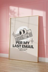 Office Wall Art Funny per My Last Email Poster Neutral Work From Home Prints Trendy Office Quote Digital Download Artsaltplace - Etsy