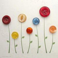 Cute Button Flowers. a simple craft project for children or sewers; ready to frame as a gift. Salvage, recycle, upcycle, repurpose!