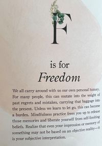 from the A to Z of Mindfulness by Anna Barnes