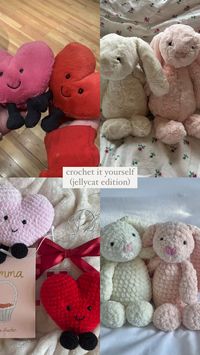 tutorials are on my youtube channel @mahumcrochets heart jellycat plushie, cute bunny stuffed animal, #crochet ideas and inspiration, free patterns #diy