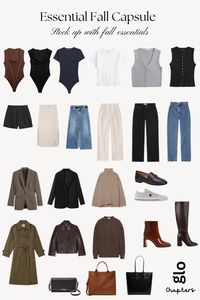 Fall is around the corner and a fall capsule wardrobe will be your essentials to create your style. Cold Weather Outfits, Fall Fashion, Fall Outfits for Woman, Capsule Essentails, Capsule Wardrobe