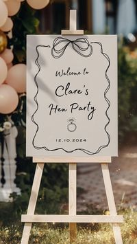 Custom Hen Party Welcome Sign Whimsical Handwritten Modern Hand Drawn Bridal Shower Welcome Poster Personalised Board Coquette Bow Design - Etsy UK