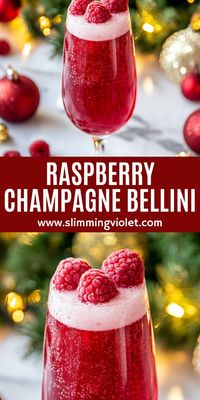 Savor a raspberry champagne bellini, a sweet and bubbly cocktail that’s perfect for toasting any special occasion. Fresh raspberries paired with crisp champagne create a vibrant, refreshing flavor. It’s quick and easy to prepare, making it a must-have for holiday brunches or evening celebrations. Save this pin and check out the recipe for a delightful drink that adds a touch of elegance to your gathering!