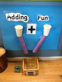 Another fun fun way to teach addition - using manipulatives (such as marbles), paper cups, and paper towel rolls ...