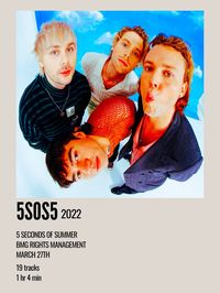 minimal aesthetic polaroid album poster for 5sos5 by 5 seconds of summer