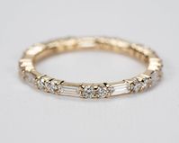 Double Round Baguette Diamond Eternity Band: Toryn Half - Etsy