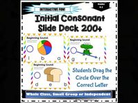 Check out the Free Phonics Initial Consonant Slide Decks! These interactive slide decks support phonics learning by helping students practice initial consonant sounds through fun, hands-on activities. Perfect for building foundational reading skills, each slide deck guides students in identifying beginning sounds to match letters with pictures. This engaging resource enhances phonemic awareness and decoding skills, making phonics practice easy and enjoyable. Download our free phonics slide decks today to add a dynamic tool to your literacy instruction!