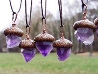 Quartz acorn pendant