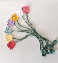 Handmade Floral Bookmark Crochet Tulip Bookmark Hand Crochet - Etsy UK