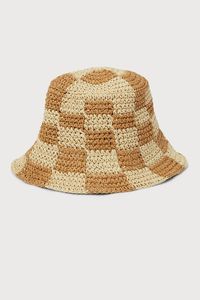 When the sun comes out, so does the Lulus Sunshine Check Beige and Tan Checkered Straw Bucket Hat! Shades of beige and tan are woven together to create a trendy checkered pattern throughout this cute, flattop bucket hat with a flexible brim. Internal grosgrain ribbon makes for a comfortable finish. 2. 5" soft brim. 22. 5" interior circumference (relaxed). Internal drawstring. Crown measures 4. 5" tall. 100% Paper. Imported. Lulus | Sunshine Check Beige and Tan Checkered Straw Bucket Hat.