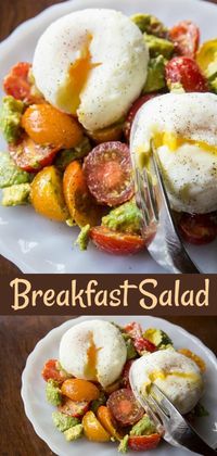 Pesto Tomato, Egg & Avocado Breakfast Salad | The Kitchen Magpie