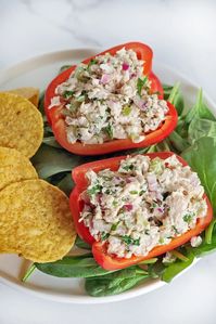 Tuna Salad Stuffed Bell Pepper Boat Recipe - Healthy Eaton