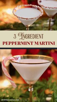 Peppermint martini for a change this season? It's quick, easy to make with only 3 ingredients, and adds a festive note to any holiday event!