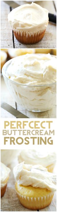 This Classic Buttercream Frosting recipe is perfection! Perfect consistency and perfect flavor! This is my go-to frosting recipe!