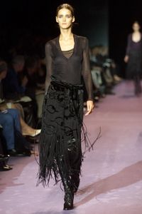 Tom Ford for Yves Saint Laurent F/W 2001 Velvet Fringe Runway Skirt French 38 For Sale at 1stDibs | saint laurent fringe skirt, french size 38 to us, 38 french size to us