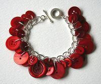 Scarlet Red Button Charm Bracelet