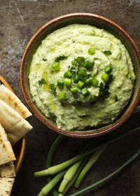 White Bean and Garlic Scape Dip - Just a Little Bit of Bacon