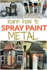 Do you have some outdated metal home decor? Learn how to spray paint old decor and give it new life! Paint is a cheap way to update decor and furniture. Use your favorite color to get the exact look you want! #paint #spraypaint #diy