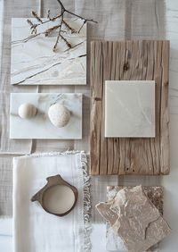 Interior design mood board materials neutral colors