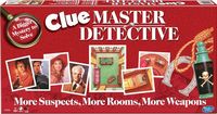 Available in: Item. First introduced in the 1980’s, Clue Master Detective is the Super-Sized version of Clue. More Suspects, more weapons, and more