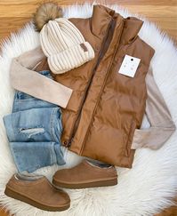 Shop Women's Faux Leather Puffer Vest - … and other curated products on LTK, the easiest way to shop everything from your favorite creators.