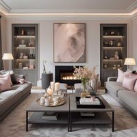 Modern Living Room Magic with Grey and Pink Tones • 333+ Inspiring Lifestyle Ideas