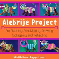 This lesson is intended for students 3rd grade through 8th grade.  It is based on the Mexican Albrije Animal Sculptures. In this project, students will be preplanning ( I suggest in a sketchbook). They will be printing using foam plates and ink. They will be drawing using pencils, tempera sticks, and oil pastels and finally collaging their work together in a finished product. Prompts are also provided for reflection in this slideshow.  Multiple student samples and still shots support this lesson