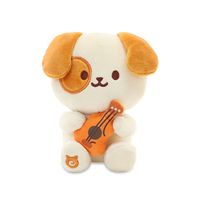 Anirollz™ Puppiroll Cute Character Sitting Animal Plush Toy - Small Introducing Anirollz first ever sitting plush! Puppiroll playing a guitar, Pandaroll having a marshmallow, and Kittiroll cherishing her favorite strawberry. What a perfect Anirollz picnic!🌼🧺⁠ Kawaii Puppy dog holding a guitar stuffed animal toy Kid friendly💛 Recommended for kids of all ages. High quality, reinforced stitching Stuffed with 100% premium polyester filling Plush Size : Approx. W 4" x L 5.75” x D 4” Material : Pol