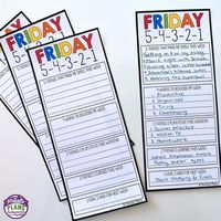 Bring a bit of positivity into your classroom tomorrow with this free resource called Friday 5-4-3-2-1. ❤️ Students fill out the sheet by…