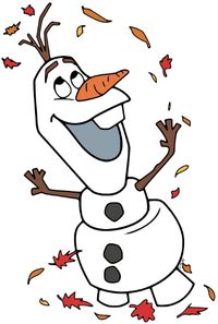 Olaf admiring the fall leaves caught in the wind from Disney's Frozen 2