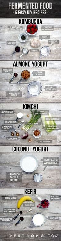 5 super easy fermented food DIY recipes! #kombucha Also check out: http://kombuchaguru.com