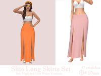 The Sims Resource - Slits Long Skirts Set