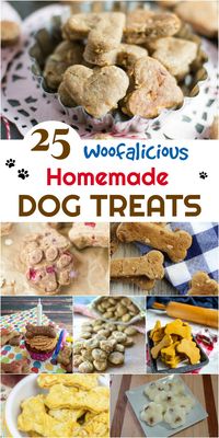 Looking for healthy dog treats you can make at home? Check out our 25 Woofalicious Homemade Dog Treat Recipes here!