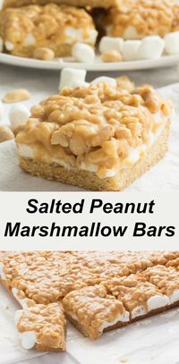 Turn a box cake mix into an extraordinary dessert loaded with marshmallows and a gooey salted peanut layer. Tastes like Pay Day Candy Bars you eat with a fork! Potluck and picnic favorite.