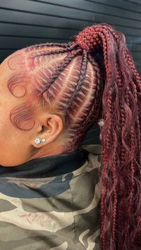 ARTISTRY OF KETA 🎀 | She said she wanted red braids so that’s what we did 🥰😂 Happy Birthday to my mom 🥹💓 Stitch Braid Bohemian Ponytail 🍓 💵 $25 deposit… | Instagram