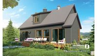 Color version 2 - Rear of house plan 3988-V1