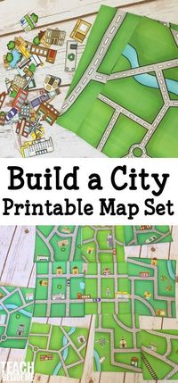 build a city map- printable geography set for kids! A fun way to learn about mapping and your neighborhood.