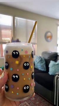 Studio Ghibli Soot Sprite Reusable Glass Cup Iced Coffee - Etsy