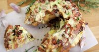 Garlic Bread Wreath with Bacon