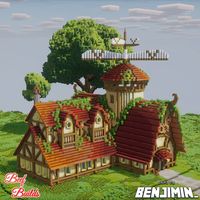 Scarletvine Mill 🌺🌾 Another exciting collab between Benji and Beef, The perfect place to grind your grain in a windswept village! 🫶 Some of you may even remember this build from our collab stream from last week! 🙌 Show some love and support if you like what you see <3 _____________________________________ 🪷FOLLOW @beef.builds and @Official_Benjimin for more! 🌱COMMENT to tell me what you think! 🌿LIKE and SAVE to show me your support! _____________________________________ 🥨Built on @baker...