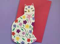 This adorable sitting Kitty card is perfect for any occasion! Birthdays, thank you's or I love you's. Blank inside for your own message. This recycled 300gsm card designed by kitty Kenda and manufactured in the UK from sustainable luxury GFSmith board.