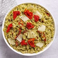 I’m checking out a delicious recipe for Sundried Tomato, Pesto