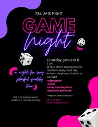 game night invitation - long distance date night idea