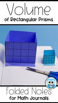 This volume of rectangular prisms activity provides 5th grade students the hands-on experiences they need to reinforce the conceptual understanding of counting cubes to find volume. Your kids will enjoy  building 3 dimensional folded notes that can be filled with cubes and glued into interactive notebooks. Watch your classroom come to life with these engaging resource.