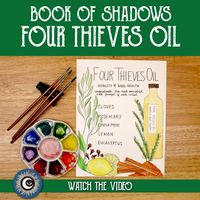 Book of Shadows Page, Four Thieves Oil - Spell Oil Recipe, Conjur Oil - Witchcraft, Magical Crafting Please enjoy my latest YouTube video. In this video I create a page in my book of shadows. A recipe for Four Thieves Oil. This spell oil is used to promote health and vitality. Let’s do some magical crafting.