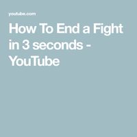 How To End a Fight in 3 seconds - YouTube