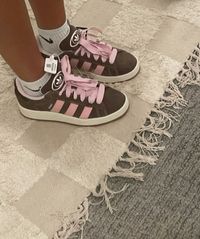 sneakers, adidas, pink bow, fashion, style inspo