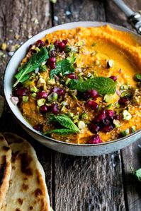 Spiced Carrot Dip with Pomegranate & Mint - The Original Dish